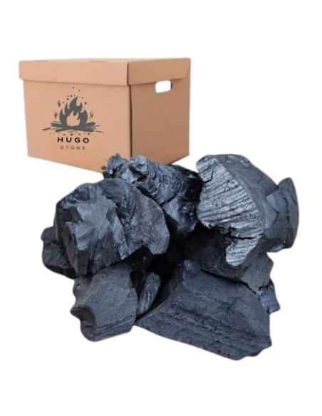 Carbón Quebracho Blanco Hugo Store – Caja de 10 kg Premium
