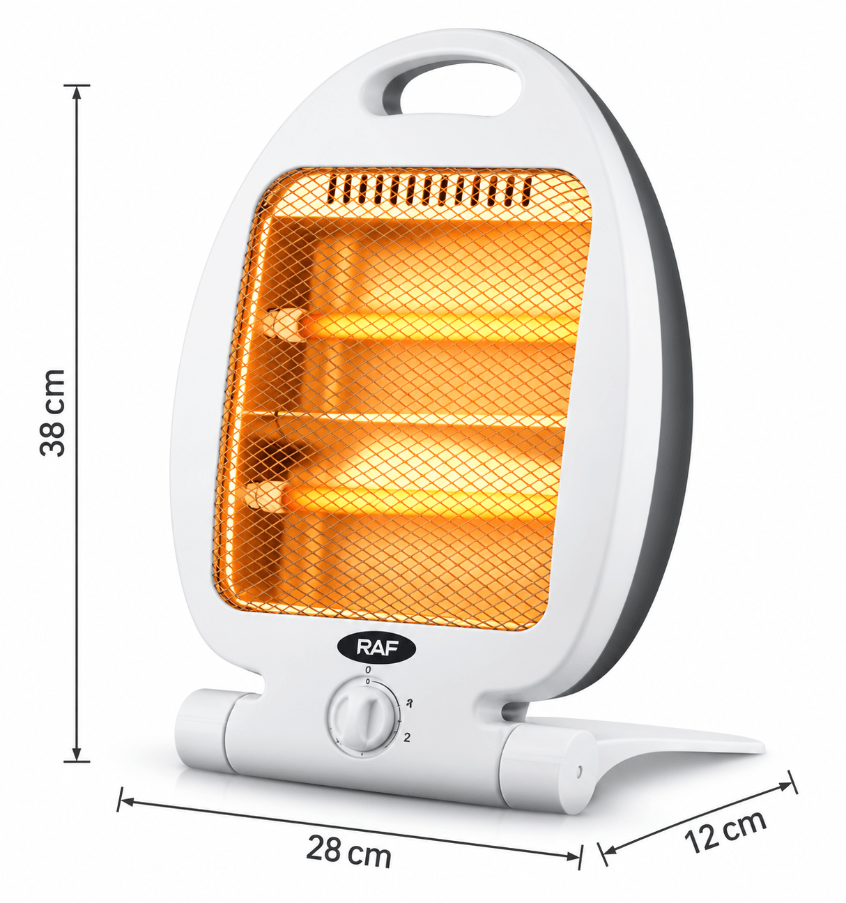 Calefactor Eléctrico de Cuarzo RAF 800W con 2 Niveles de Potencia