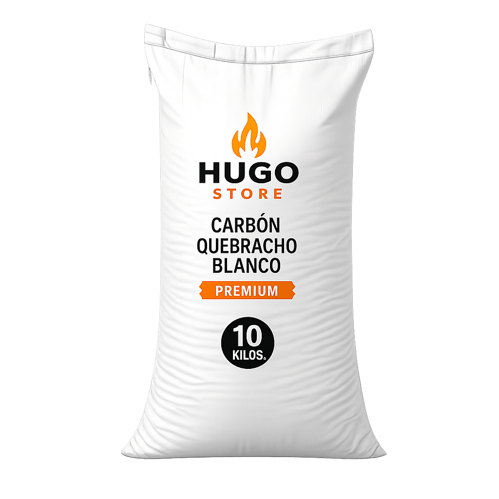 Carbón Quebracho Blanco Premium Hugo Store – Saco de 10 kg