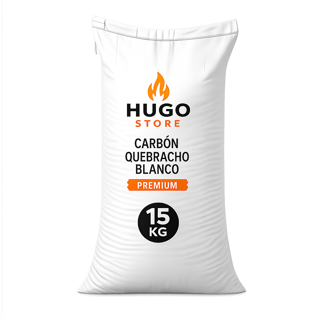 Carbón Quebracho Blanco Premium Hugo Store – Saco de 15 kg