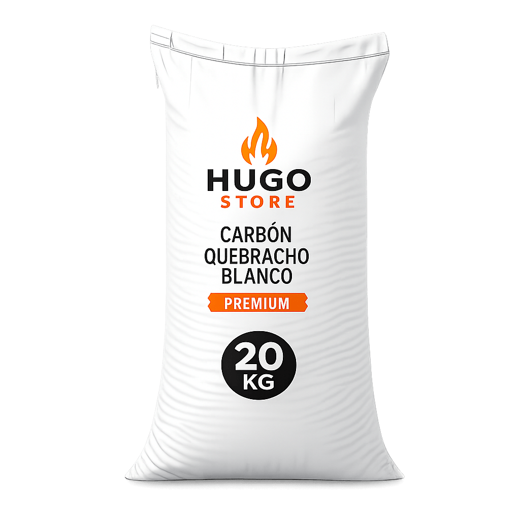 Carbón Quebracho Blanco Premium Hugo Store – Saco de 20 kg